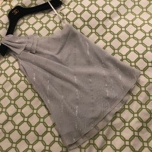 Club Monaco One Shoulder Bow Sleeveless Silk Top